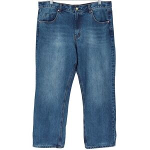 ROUCHA Burgee Denim Jeans Womens Size D/XL Blue Drawstring Waist Straight Leg